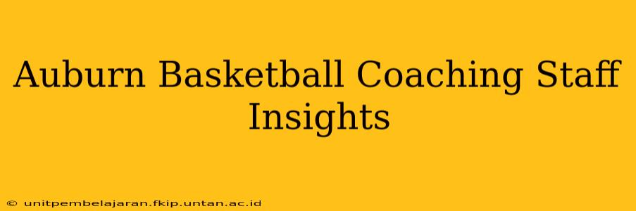 Auburn Basketball Coaching Staff Insights
