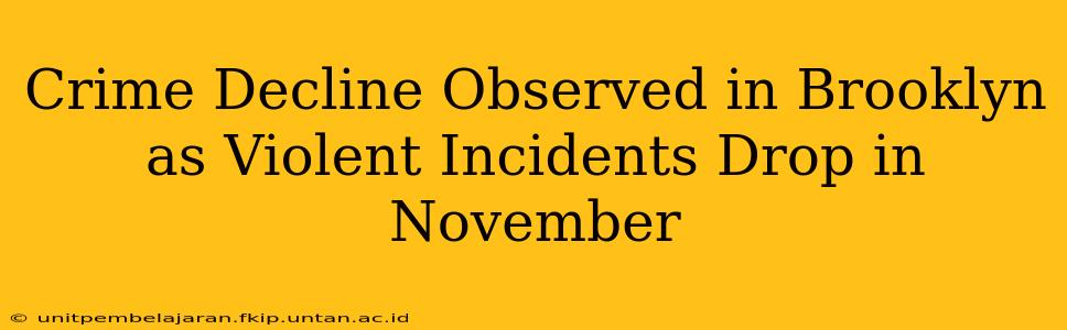 Crime Decline Observed in Brooklyn as Violent Incidents Drop in November