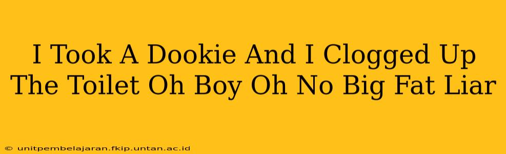 I Took A Dookie And I Clogged Up The Toilet Oh Boy Oh No Big Fat Liar