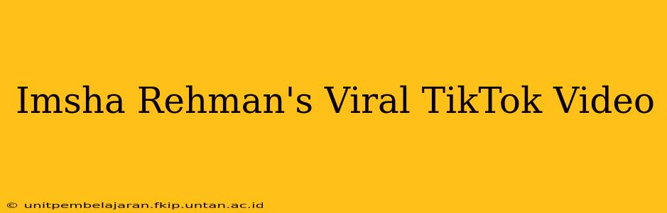 Imsha Rehman's Viral TikTok Video