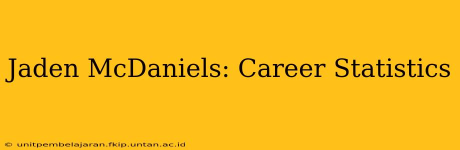Jaden McDaniels: Career Statistics