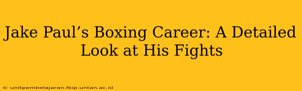 Jake Paul’s Boxing Career: A Detailed Look at His Fights