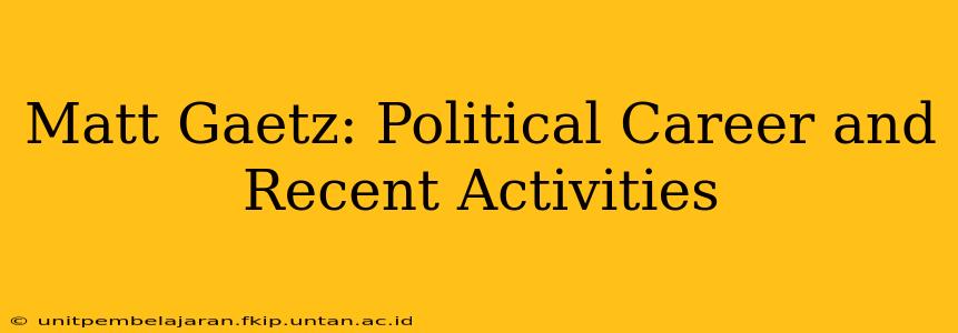 Matt Gaetz: Political Career and Recent Activities